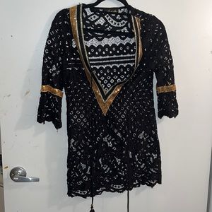 Black & Gold Bathing Suit Coverup. NWOT